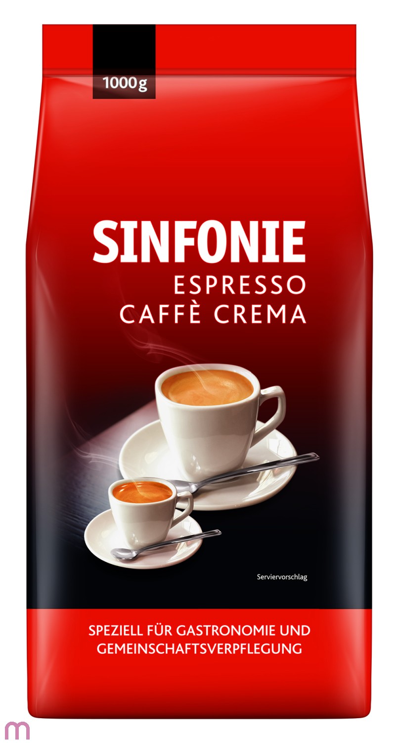Jacobs Sinfonie Espresso Caffè Crema  1kg Ganze Bohne, Hybridbohne